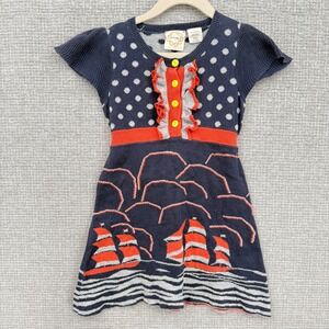 Lia Molly Anthropologie Navy‎ Polka Dot Sailboat Dress Girls 2T